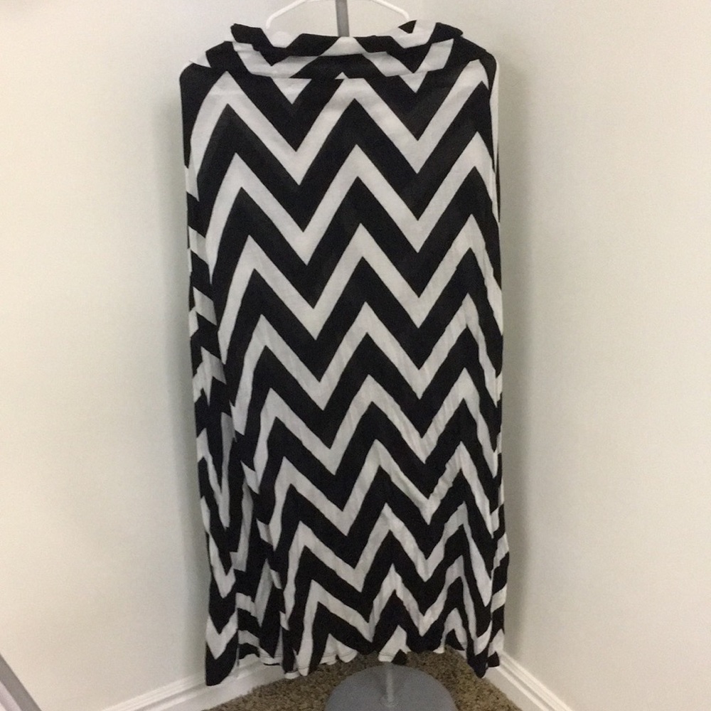 Black/white striped maxi skirt